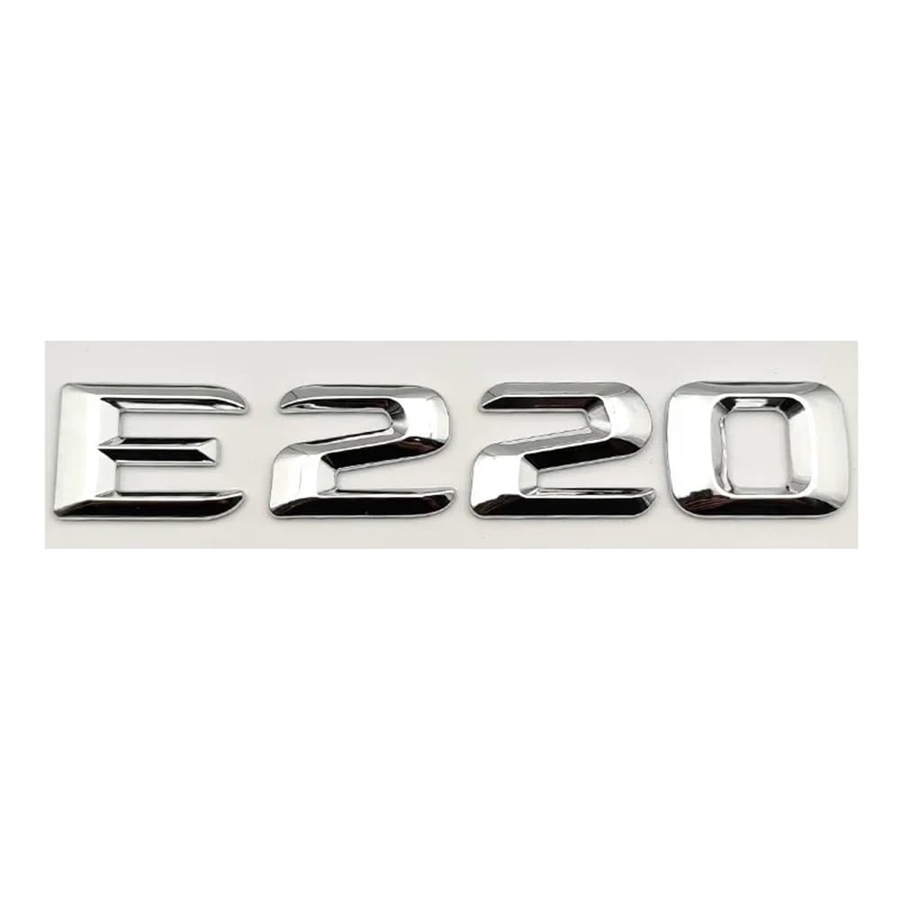 YTQMoreBNZ YYDStes Self-adhesive Letters Compatible With Car Stickers Mercedes E200 E220 E260 E320 E350(E220 Silver)