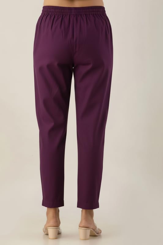 Image of Regular Fit Cotton Woman Trousers Pants Kurti Pant Casual Daily Formal Office Use