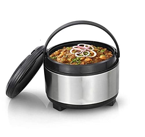 Image of ATEVON Insulated Stainless Steel Casserole - 1500ml, Heat Retaining, Durable - Ideal for Cooking, Baking, and Serving - Essential Kitchen Accessory