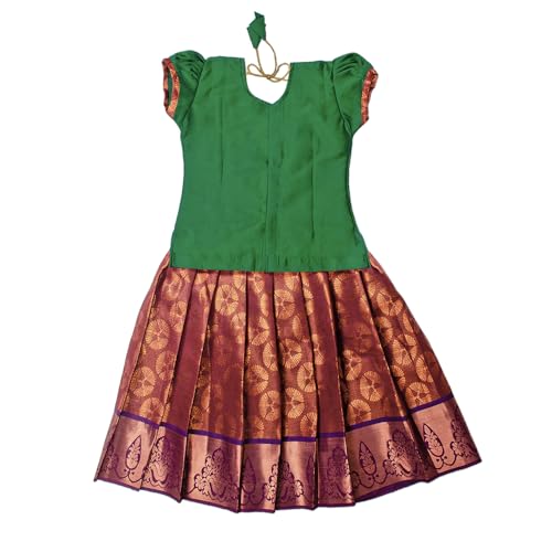 Chandrakala Lehanga Pattu Pavadai For Girls Kids South Indian Dress, (KL115-P)3