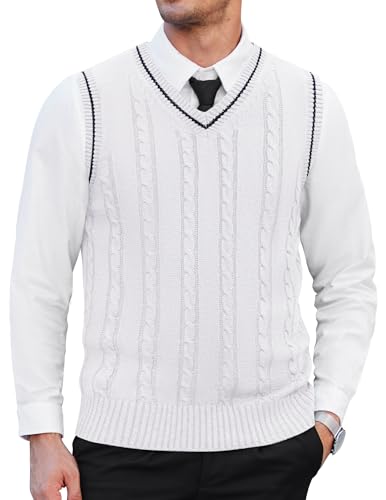 COOFANDY Men's V Neck Sweater Vest