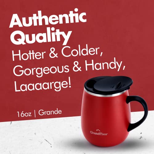 GrandTies-Insulated-Coffee-Mug-with-Handle-Sliding-Lid-for-Splash-Proof-16-oz-Wine-Glass-Shape-Thermos-Tumbler-with-Double-Walled-Vacuum-Stainless-Steel-to-Keeps-Beverages-Hot-or-Cold-Cranberry