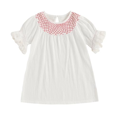 Toddler Baby Girl Dress Lace Trim Christening Baptism Dress Princess Wedding 1st Birthday Dress Photography Outfit (White, 2-3 Years)