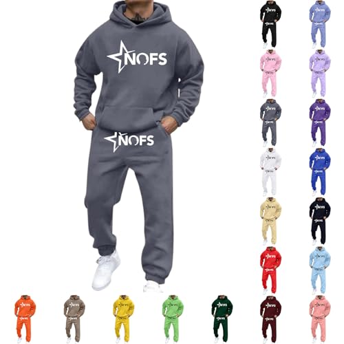 Jogginganzug Herren Trainingsanzug 3D Logo Jogging Anzug Set California Sportanzug Warm Kapuzenpullover Jogginghose 2 Teiliger Y2K Hip Hop Fitnessanzug Loose Fit Laufanzug Jogginghose Buchstaben Druck