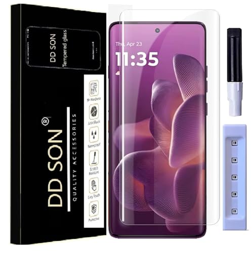 Image of DD SON Premium UV Tempered Glass Screen Protector Guard Compatible For Motorola Edge 60 5G / Moto Edge 60 Pro 5G (6.7 Inch, Pack of 1) Full Adhesive UV Curved Case Friendly HD Clarity