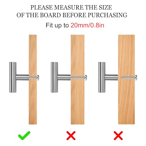 MengH-SHOP Möbelknöpfe T-förmiger Möbelgriff Edelstahl Schubladengriff Kabinett Knöpfe mit Schraube für Schrank Kleiderschrank Schublade Küche 10 Stück (Silber/50mm)