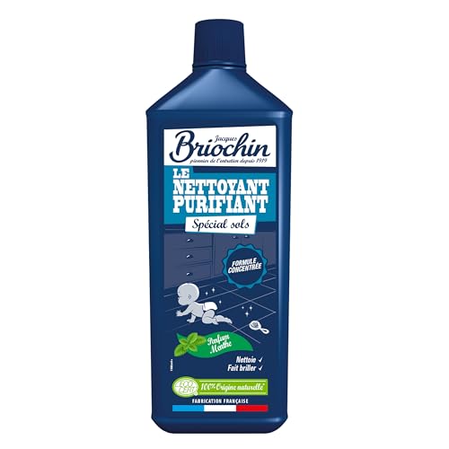 JACQUES BRIOCHIN - Nettoyant Purifiant Spécial Sols - Formule Concentrée - Parfum Menthe - Ecocert - 100% d'Origine Naturelle - Fabrication Française - 1L