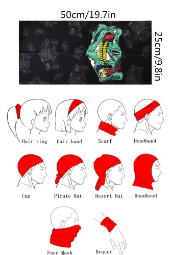 WYSUMMER 8PCS Scarves Bandanas Face Tube Black Headband, Motorcycle Multi Function Headwear Hat Scarf Neck Warmer Balaclava