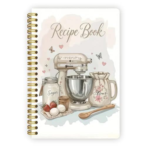 ZYNTAVA Blank Recipe Book to Write Your Own Recipes White Recipe Notebook for 100 Pages A5 Personalised Cookbook Cooking Gifts for Family Cooking Lover