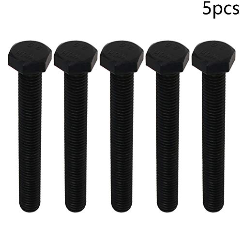 Image of M10 x 80mm Carbon Steel Grade 8.8 External Hex Head Screw Bolts Metric Thread Hexagon Bolts Fastener, 86.7 x 16 x 16mm (Lx W x H) Bolts for Machinery Industry Furniture Hardware Black 5pcs