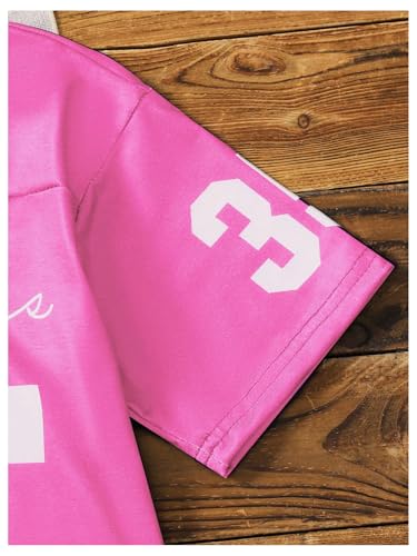 Image of WDIRARA Toddler Girl's Jersey Shirt Number Graphic Tee Short Sleeve V Neck Top