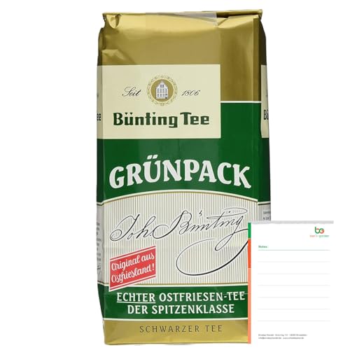 Bens Garden Bundle: Bünting Tee Grünpack lose 500g inkl Notizblock