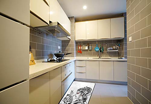 Tapis de cuisine en polyester imprimé protège-sol antidérapant