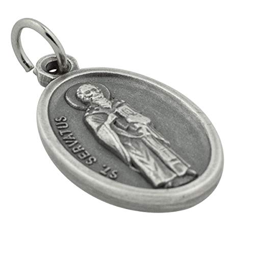 Saint Servatius Medal Pendant and Holy Card | Patron Saint of Those with Foot or Leg Ailments | Great Get-Well Gift | Catholic Accessory | Made in Italy3
