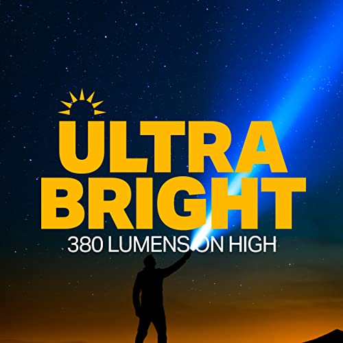 Luxpro Focus 380 Lumen Handheld Led Flashlight - Features Patented Tackgrip And Aircraft-Grade Aluminum - Pocket-Sized Camping Accessories With Ipx4 Water-Resistant Rating - Batteries Included #TOP1