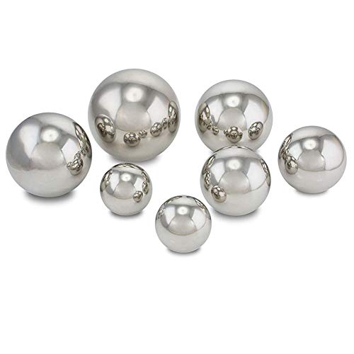 Jforsjizt 8 Inch Diameter Gazing Ball,Silver Stainless Steel Polished Reflective Smooth Garden Sphere Globe Mirror,Colorful And Shiny Addition To Any Garden Or Home #TOP3