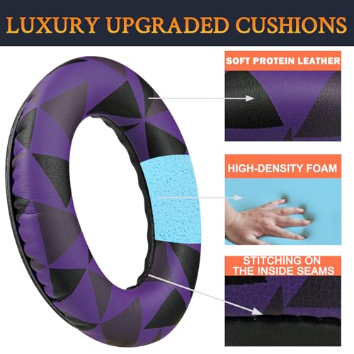 Image of SoloWIT Protein Leather Earpads Cushions for Bose Headphones, Replacement Ear Pads for Bose QuietComfort 15 QC15 QC25 QC2 QC35 /Ae2 Ae2i Ae2w /SoundTrue & SoundLink Around-Ear Series - Purple Black
