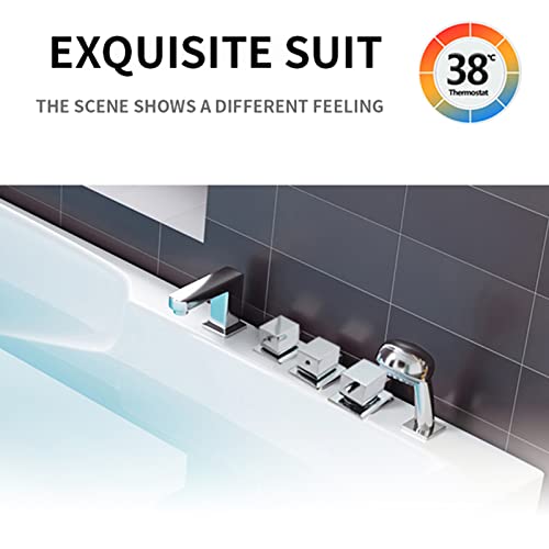 Mitigeur thermostatique à 3 poignées cascade baignoire triple commande 3 voies - 3