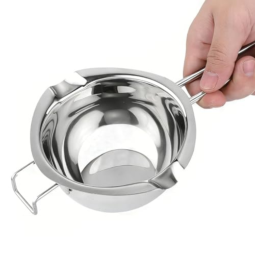 Wax Melting Pot - 600ML Double Boiler, Stainless Steel Chocolate Melting Pot for Melting Chocolate, Butter, Candy, Candle, Soap, Wax