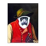 Wandkunst Leinwanddrucke Tierbild Poster Affe Schimpanse Weintrinken Rauchen Wohnzimmer Wohnkultur,Q2,20X25Cm Ohne Rahmen