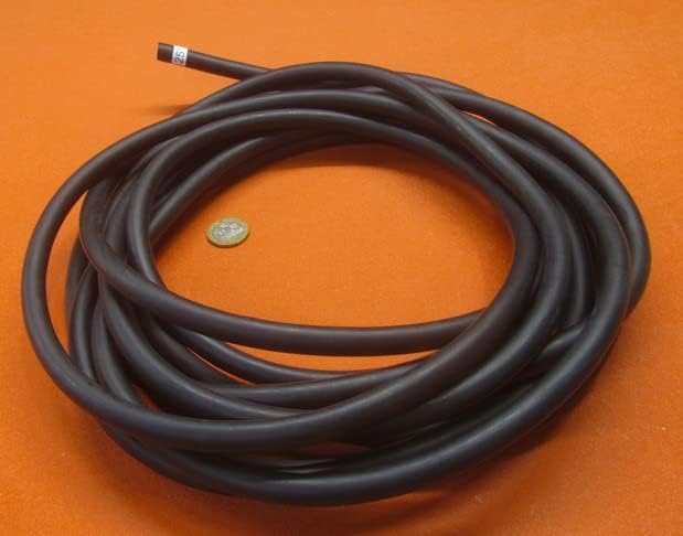 Latex Black Rubber Round Tubing 40A .437" (7/16") OD x .187" (3/16") ID x 25 Ft. Length 1 Roll