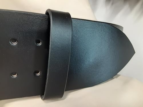 Black Leather Santa Belt with Solid Brass Buckle, 4 in Width3