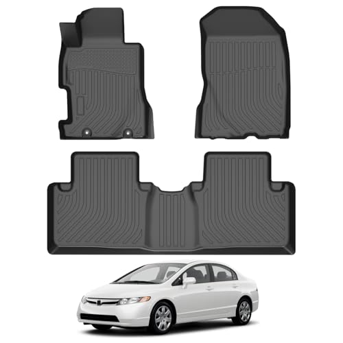 Cartist Floor Mats Fit for Civic 2006 2007 2008 2009 2010 2011 All Weather Floor Liners for Civic Accessories Carpet Protection 3D TPE Heavy Duty