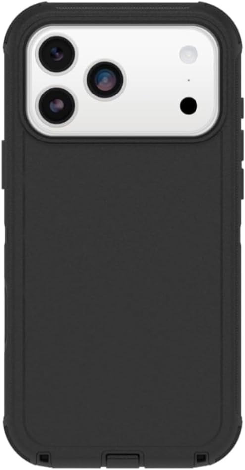 Defender Case Compatible with Samsung iPhone 17 Pro Max Case with Holster Belt Clip Defense for iPhone 17 Pro Max Case - Black
