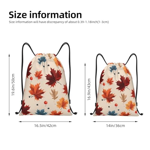 Drawstring Backpack Sports Gym Bags Draw String Bag for Women Men Fall Maple Leaf Drawstring Bags Sackpack2
