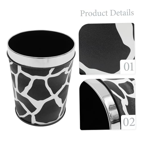 Caneca de basura con estampado de vaca para oficina y cocina miniatura 4