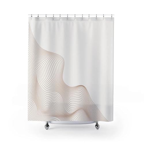Rideau de douche marron clair en polyester lavable 275x180 cm pour salle de bain - 2