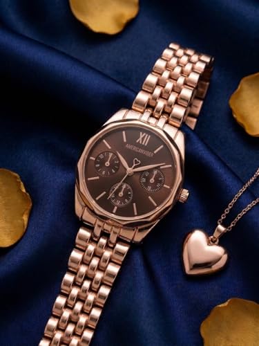 Image of AMERICANVIBER Rose Gold Women Watches | Girl Watch | Watch for Women | Diamond Studed | Premium Design | Trendy Fashionable | Under 499