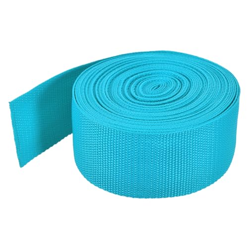 Image of MECCANIXITY Lightweight Polypropylene Webbing Strap 2 inch 10 Yard Backpack Strapping Band Aquamarine Blue for Outdoor Luggage Cargo Straps