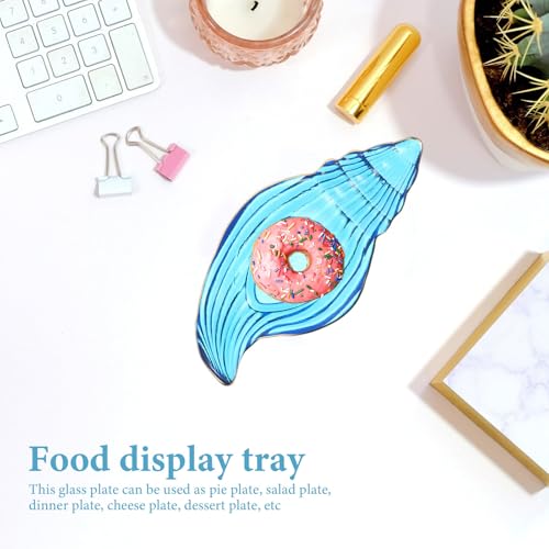 Assiette en verre de conque bleue alimentaire pour simplifier vos buffets - 8