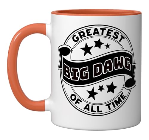 Taza de cerámica naranja y blanca 11 oz miniatura 1