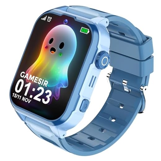 GameSir Musk PRO 5G/4G Kids Smart Watch with GPS Tracker, SIM Calling, Face Unlock, Video Calls, SOS Alerts, IP67 Waterproof, 800mAh Battery, Voice Chat, Live Location(Main -Colour) (Light-Blue)