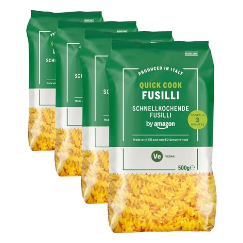 by Amazon Fusilli A Cottura Rapida, 500g (Confezione da 4)