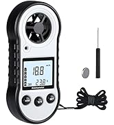 Digital Anemometer, LEERCHUANG Air Flow Meter with Backlight LCD, Wind Gauge Air Flow Velocity Me...