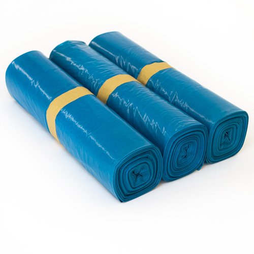 KK Verpackungen Müllsäcke 240 Liter Blau | 80 Stück, LDPE-Regenerat Abfallsäcke 650x550x1350mm | Perforiert zum Abreißen | Müllbeutel PE Typ 70 | Abfallbeutel | 10 Stück auf Rolle