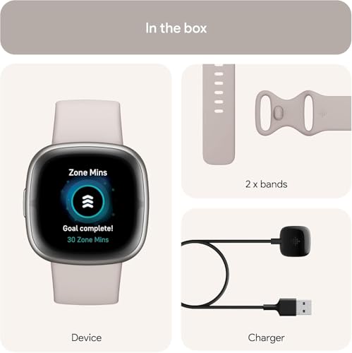 Fitbit Sense 2 Health and Fitness Smartwatch - Lunar White/Platinum - image 7