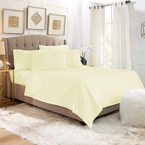 Image of YRM Bedding's Ivory 600-TC Oraganic Cotton Flat Bedsheet King Size (102 inchx108 inch) with Pillow Covers (18 inchx28 inch)