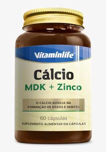 Suplemento Vitamínico Vitaminlife Calcio MDK + Zinco - 60 Cápsulas