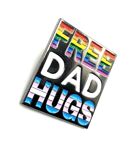 Free Dad Hugs LGBT Ally Parent Father Metal Enamel Pin Badge
