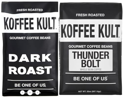 Café en grano tostado oscuro Koffee Kult Thunder Bolt 32oz x2 miniatura 1