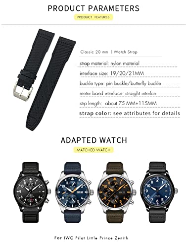 Bracelet de montre IWC Big Pilot nylon bleu et cuir de luxe