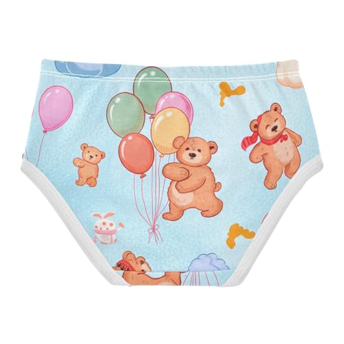 Cotton Toddler Underwear Floral Cute Bears Balloons Light Blue Cute Panties Girl Cartoon Briefs Underpants 2t2