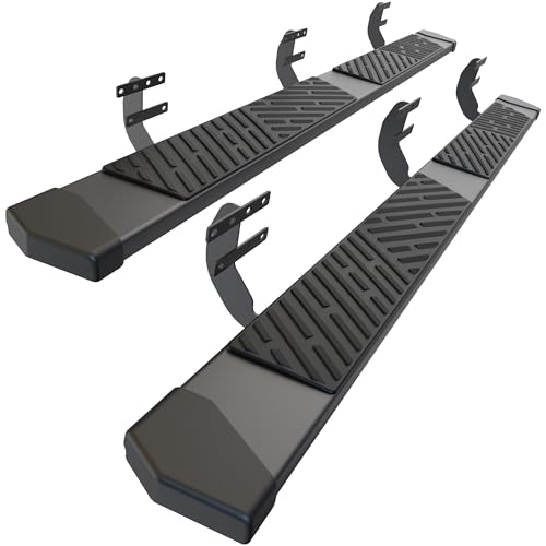 6 Inches Running Boards Side Steps Compatible with 2019-2025 Dodge Ram 1500 New Body Style Crew Cab 4 Full Size Doors, Black Textured Aluminum Nerf Bars