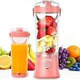 GVTKE Portable Blender Dual Mode 18000RPM 20Oz Blending Cup Ice Crushing Smoothie Frozen Fruit Mini Home Gym Travel(Pink)