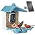 Smart Bird Feeder with Camera, Solar Powered WiFi WildBird Watching Camera with AI Bird Recognition, 2K Auto Capture, Vicohome App Alerts, Outdoor Garden Decor Gift for Dad Mom BirdLovers (Blue)
