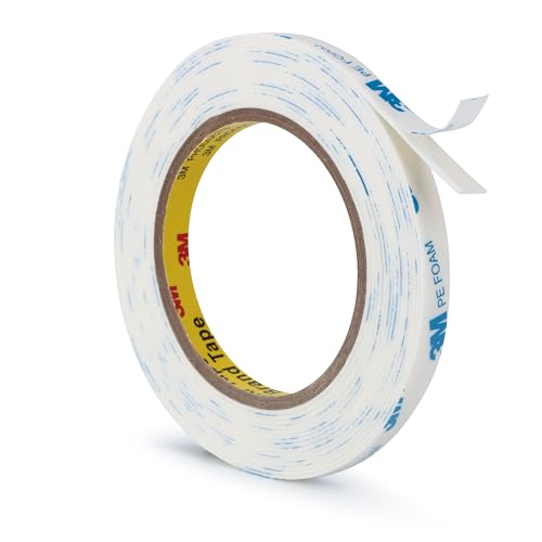 3M Double Sided Tape 0.39″×16.5Ft, Heavy Duty PE Foam Mounting Tape